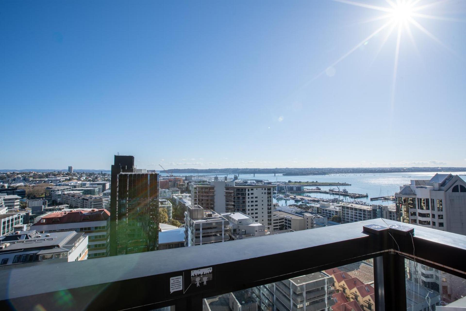 天空城景 海景 私人大阳台公寓 Auckland Bagian luar foto